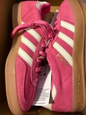 Adidas Gazelle Indoor Pink White Gum Sneakers Size 7 Women